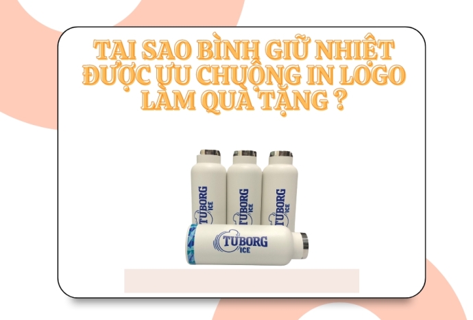 Một bình giữ nhiệt in uv logo theo yêu cầu